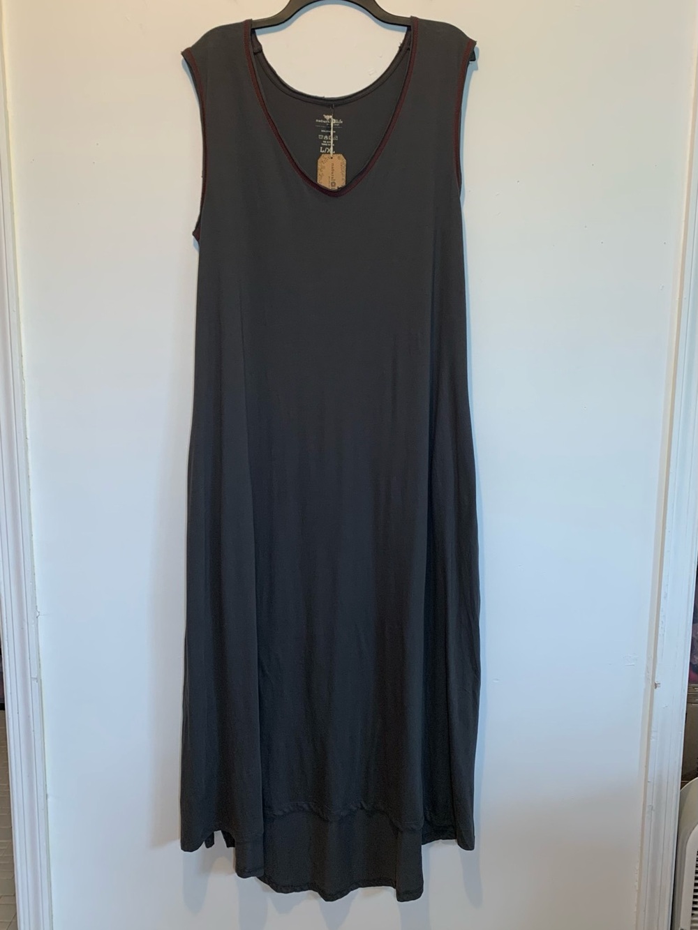 Natural Life Cotton Maxi Tank Dress Gray L/XL